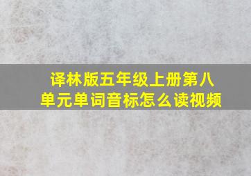 译林版五年级上册第八单元单词音标怎么读视频