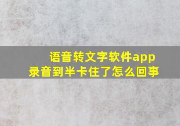 语音转文字软件app录音到半卡住了怎么回事