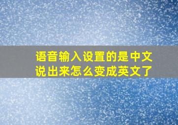 语音输入设置的是中文说出来怎么变成英文了