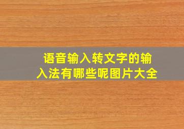 语音输入转文字的输入法有哪些呢图片大全