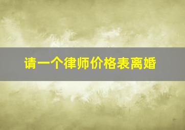 请一个律师价格表离婚