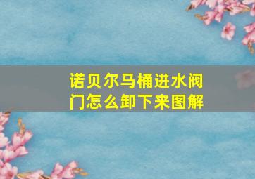 诺贝尔马桶进水阀门怎么卸下来图解