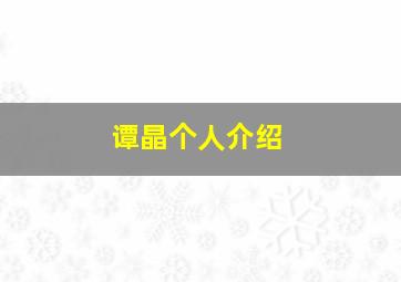 谭晶个人介绍