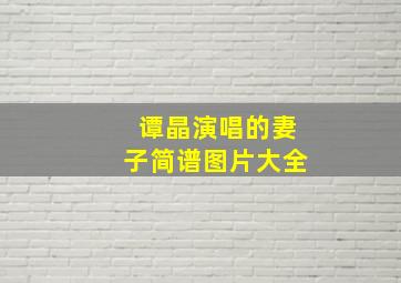 谭晶演唱的妻子简谱图片大全