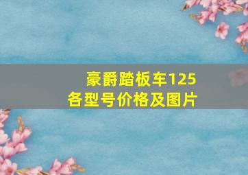 豪爵踏板车125各型号价格及图片