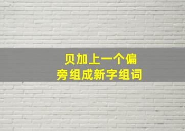 贝加上一个偏旁组成新字组词