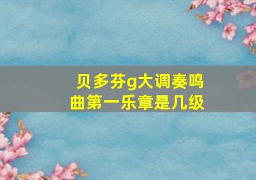 贝多芬g大调奏鸣曲第一乐章是几级