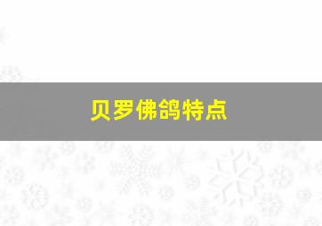 贝罗佛鸽特点