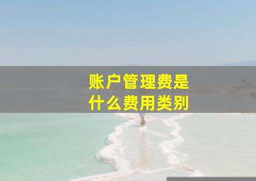 账户管理费是什么费用类别