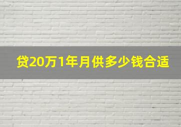 贷20万1年月供多少钱合适