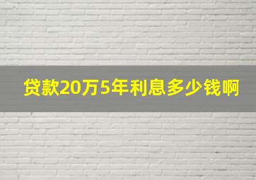 贷款20万5年利息多少钱啊