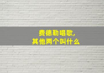 费德勒唱歌,其他两个叫什么