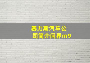 赛力斯汽车公司简介问界m9