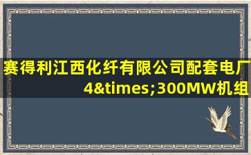 赛得利江西化纤有限公司配套电厂4×300MW机组