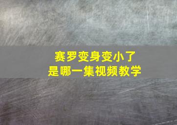 赛罗变身变小了是哪一集视频教学