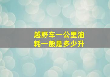 越野车一公里油耗一般是多少升