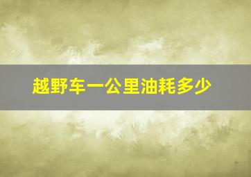 越野车一公里油耗多少