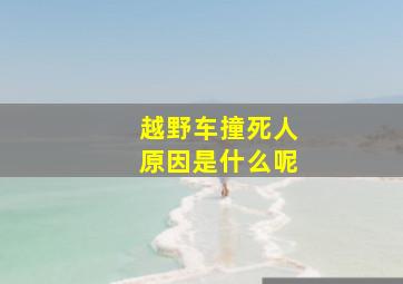 越野车撞死人原因是什么呢