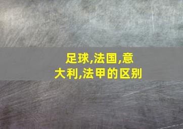 足球,法国,意大利,法甲的区别