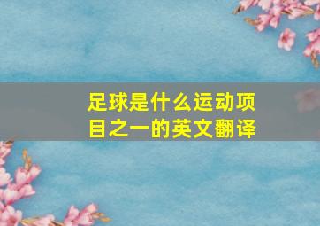 足球是什么运动项目之一的英文翻译