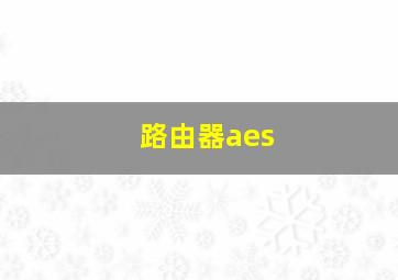 路由器aes