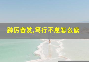 踔厉奋发,笃行不怠怎么读