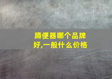 蹲便器哪个品牌好,一般什么价格