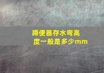 蹲便器存水弯高度一般是多少mm