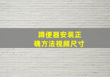 蹲便器安装正确方法视频尺寸