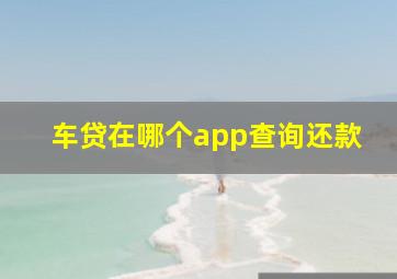 车贷在哪个app查询还款