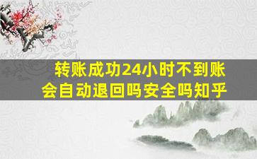 转账成功24小时不到账会自动退回吗安全吗知乎