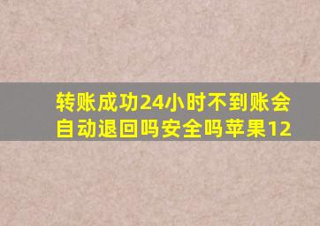 转账成功24小时不到账会自动退回吗安全吗苹果12