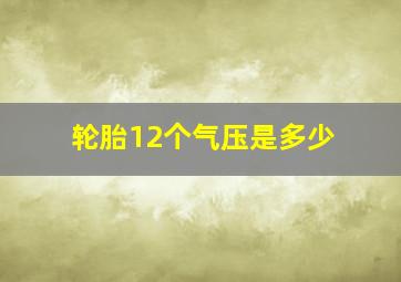 轮胎12个气压是多少