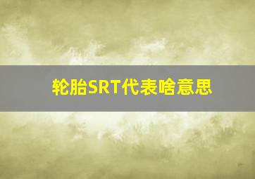 轮胎SRT代表啥意思