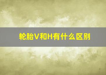 轮胎V和H有什么区别