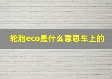 轮胎eco是什么意思车上的