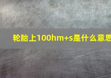 轮胎上100hm+s是什么意思