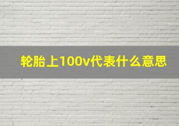 轮胎上100v代表什么意思