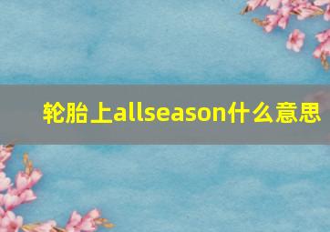 轮胎上allseason什么意思