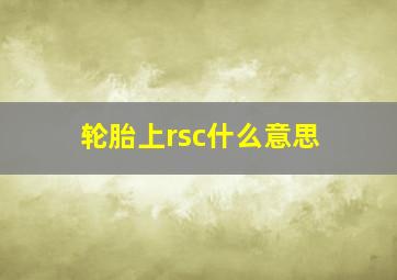 轮胎上rsc什么意思