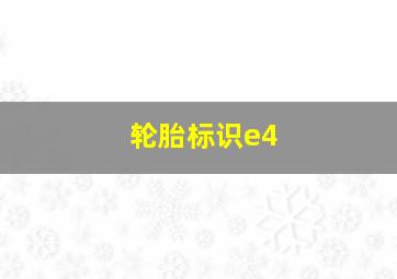 轮胎标识e4