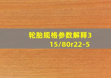 轮胎规格参数解释315/80r22-5