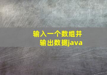 输入一个数组并输出数据java