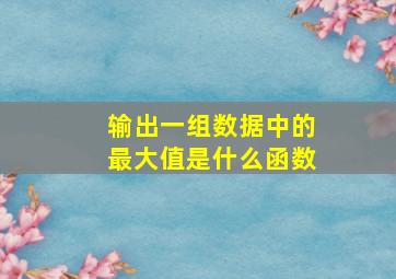 输出一组数据中的最大值是什么函数