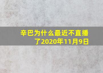 辛巴为什么最近不直播了2020年11月9日