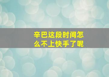 辛巴这段时间怎么不上快手了呢