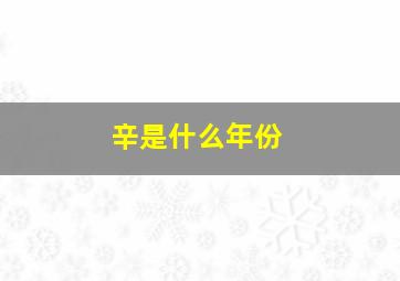 辛是什么年份