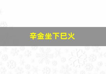 辛金坐下巳火