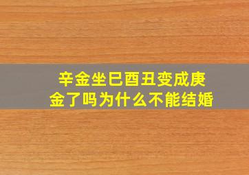 辛金坐巳酉丑变成庚金了吗为什么不能结婚