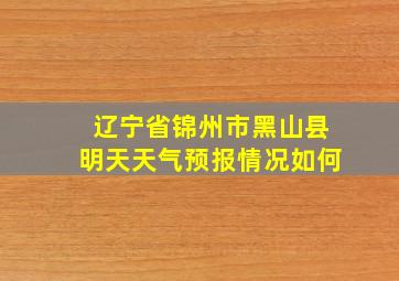 辽宁省锦州市黑山县明天天气预报情况如何